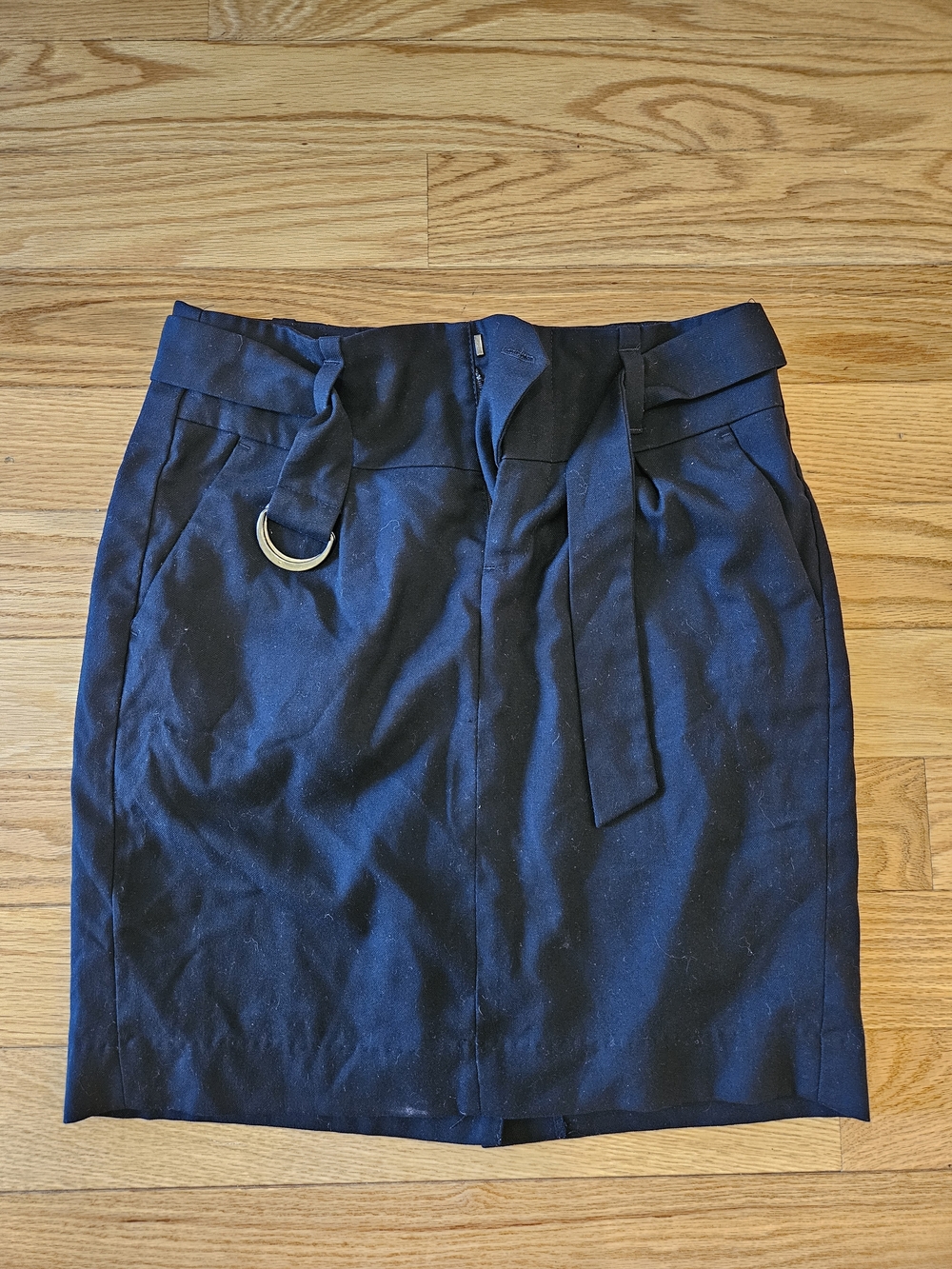Banana Republic BLACK LINED Pencil Skirt with D-Ring Belt